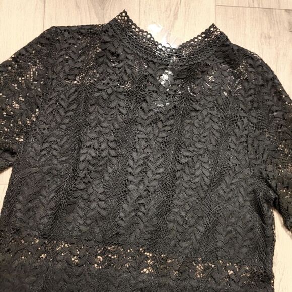 MINKPINK Revolve Tell Tale Lace Mini Dress Black Size L - Picture 5 of 9